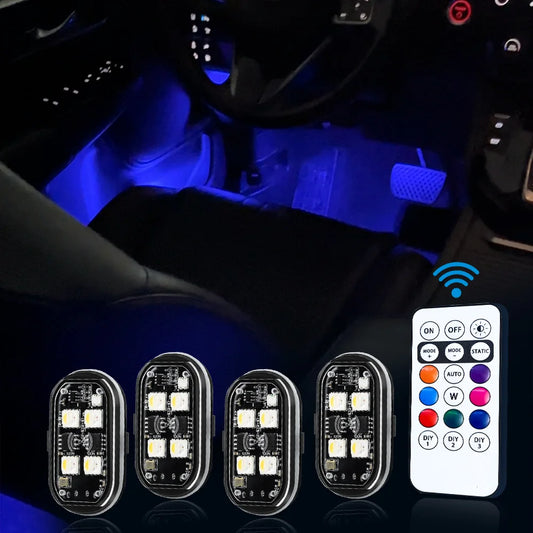 ✨ Bezprzewodowe LED Ambient Lights z Pilotem – 8 Kolorów 💫