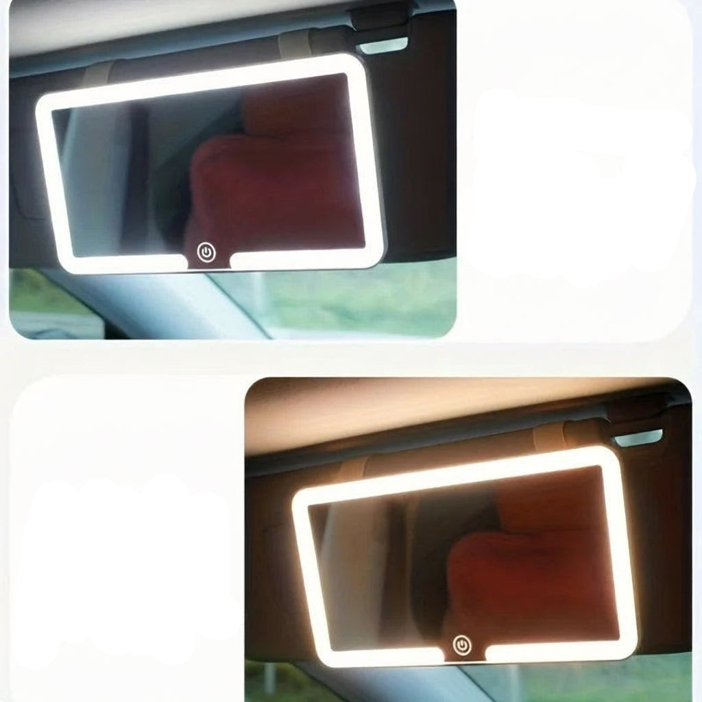 ✨ Ambient Soft Mirror – LEDowe Lusterko z 3 Trybami Światła, Ładowalne USB – Idealne do Makijażu i Stylowej Jazdy