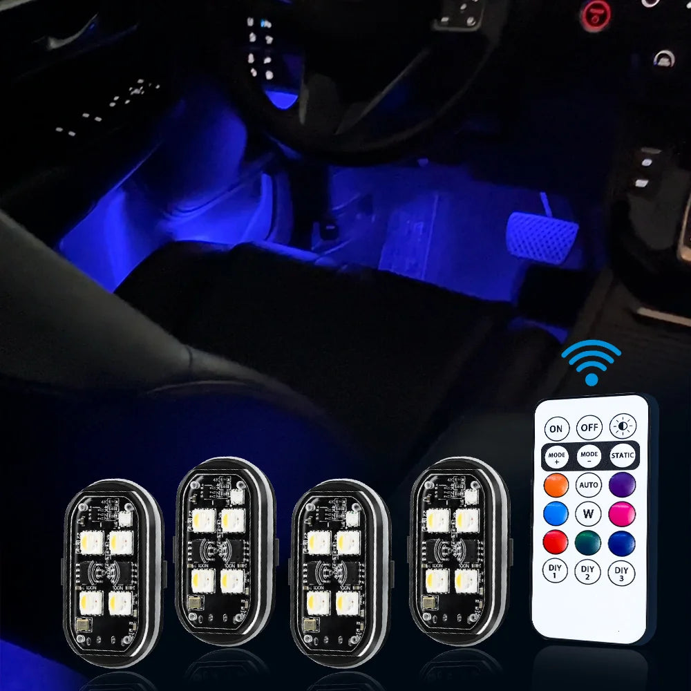 ✨ Bezprzewodowe LED Ambient Lights z Pilotem – 8 Kolorów 💫