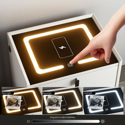 🌙 NestGlow – Inteligentny Stolik Nocny z Ładowaniem Bezprzewodowym i LED.