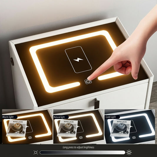 🌙 NestGlow – Inteligentny Stolik Nocny z Ładowaniem Bezprzewodowym i LED.